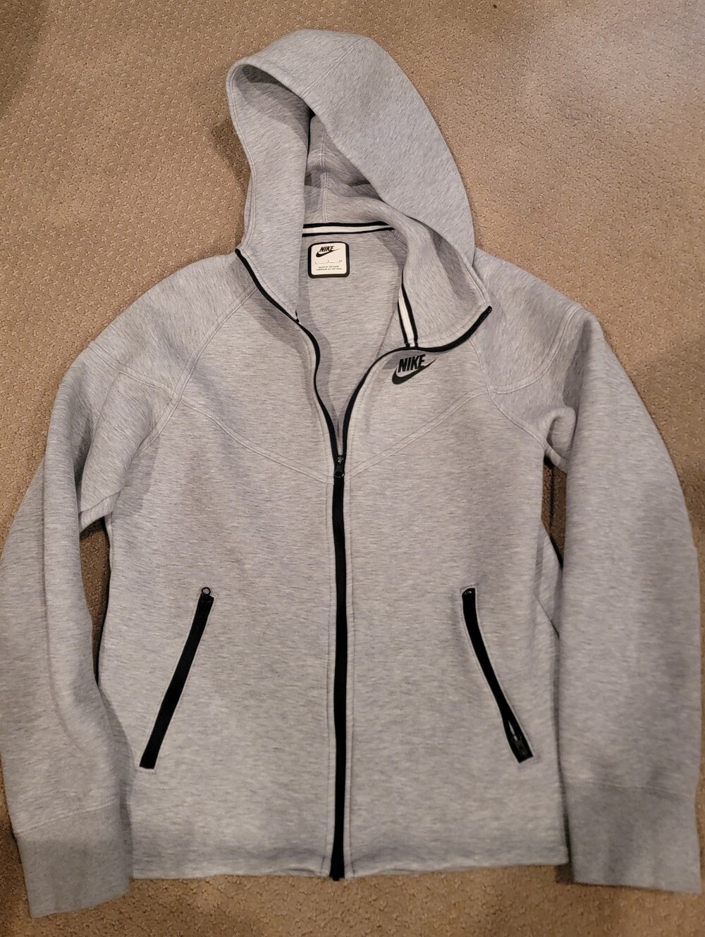 Nike Flex Gray Full-Zip Hooded Jacket with Black Accents size adult Small